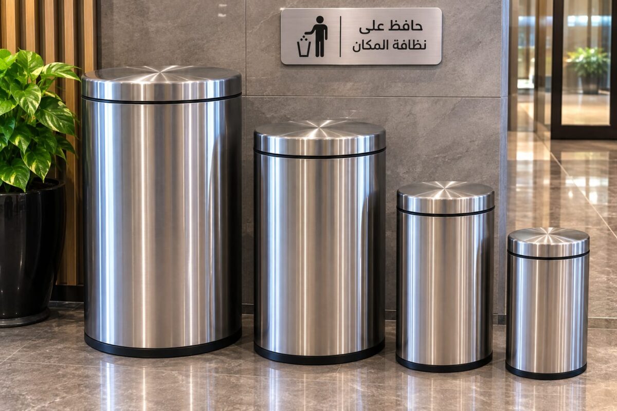 سلات القمامة ستانلس ستيل لجمع المخلفات