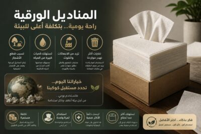 المناديل الورقية من أهم مستلزمات النظافة والضيافة، وتتوفر بأنواع متعددة تناسب الوجه والمطبخ والحمام والسفرة والاستخدامات التجارية. تتميز بسهولة الاستخدام وتنوع الأحجام والطبقات ودرجات النعومة والامتصاص لتناسب احتياجات المنازل والمنشآت المختلفة.
