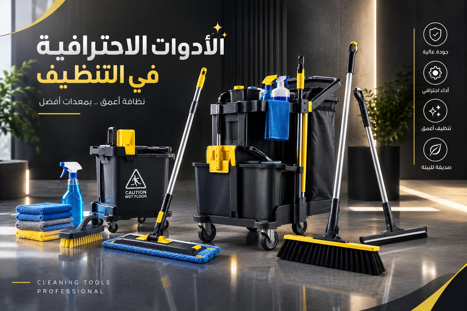 الأدوات الاحترافية في التنظيف ومعدات النظافة